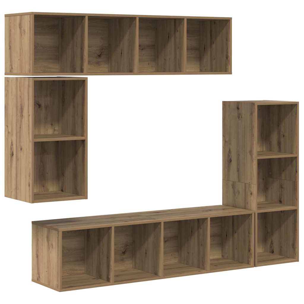 vidaXL TV Cabinet Set 4 pcs Artisan Oak Engineered Wood