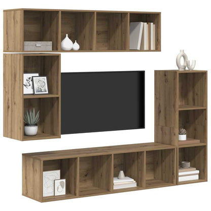 vidaXL TV Cabinet Set 4 pcs Artisan Oak Engineered Wood