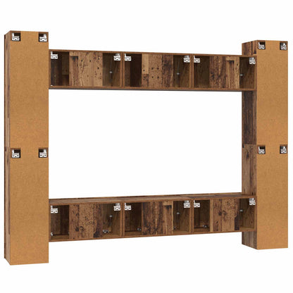vidaXL TV Cabinet Set Wall-mounted 10 pcs Old Wood 30.5 x 30 x 90 cm
