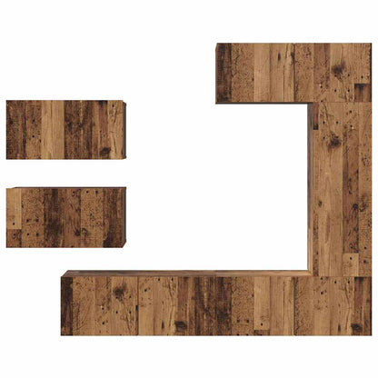 vidaXL TV Cabinet Set Wall-mounted 6 pcs Old Wood Engineered Wood