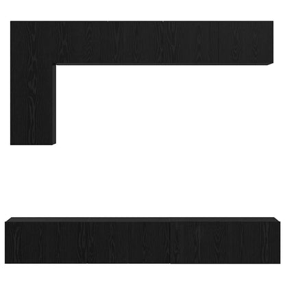 vidaXL TV Cabinet Set Wall-mounted 6 pcs Black Oak Engineered Wood