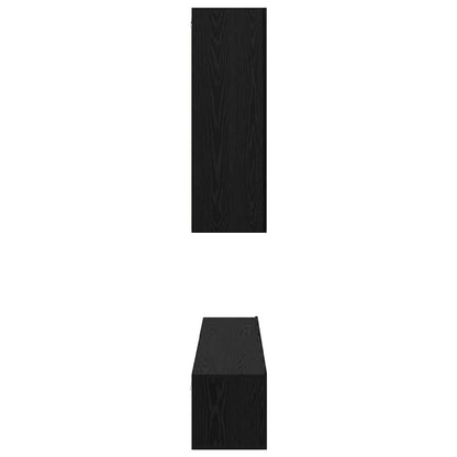 vidaXL TV Cabinet Set Wall-mounted 6 pcs Black Oak Engineered Wood