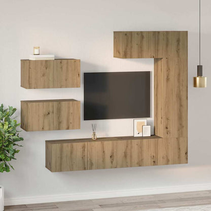 vidaXL TV Cabinet Set 6 pcs Artisan Oak Engineered Wood