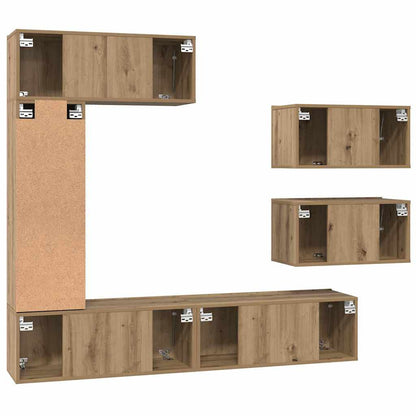 vidaXL TV Cabinet Set 6 pcs Artisan Oak Engineered Wood