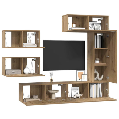 vidaXL TV Cabinet Set 6 pcs Artisan Oak Engineered Wood