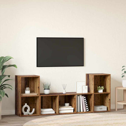 vidaXL TV Cabinet Set Wall-mounted 3 pcs Brown Engineered Wood