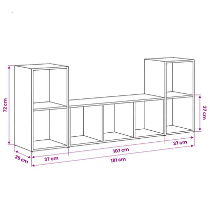 vidaXL TV Cabinet Set Wall-mounted 3 pcs Brown Engineered Wood