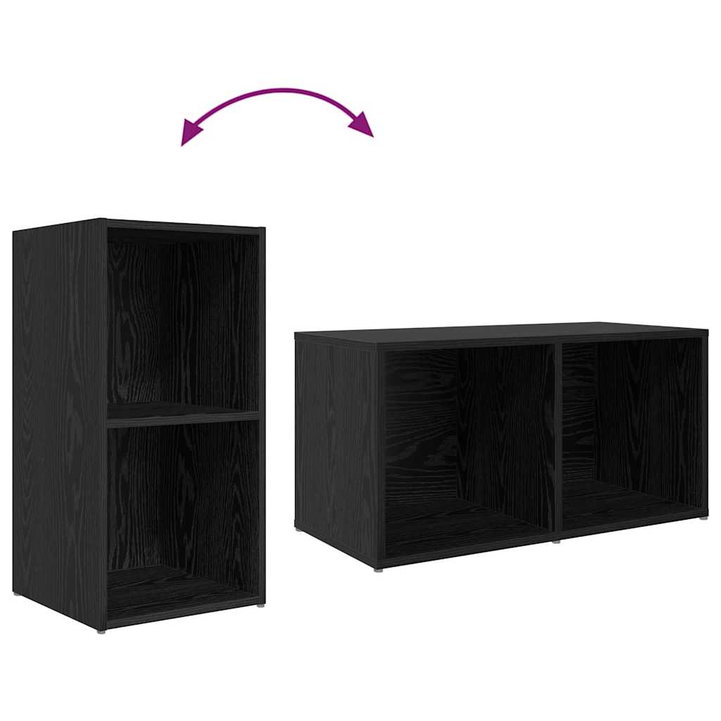 vidaXL TV Cabinet Set Wall-mounted 3 pcs Black Engineered Wood