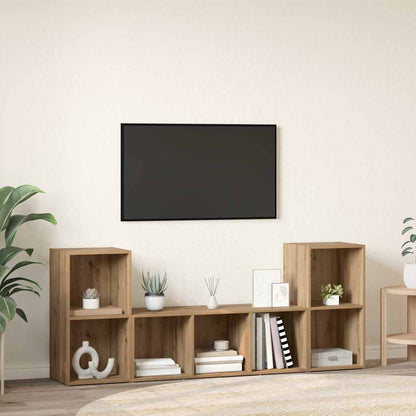vidaXL TV Cabinet Set 3 pcs Brown Engineered Wood
