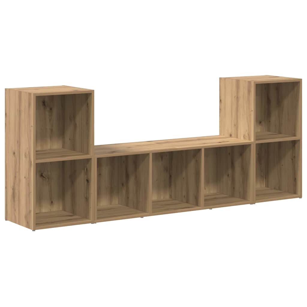 vidaXL TV Cabinet Set 3 pcs Brown Engineered Wood