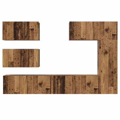 vidaXL TV Cabinet Set Wall-mounted 6 pcs Old Wood Engineered Wood
