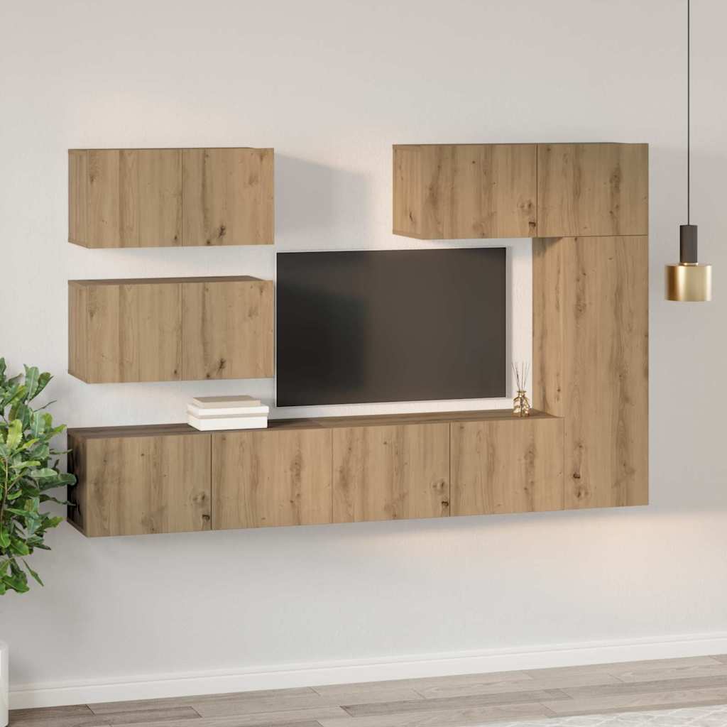 vidaXL TV Cabinet Set 6 pcs Artisan Oak Engineered Wood