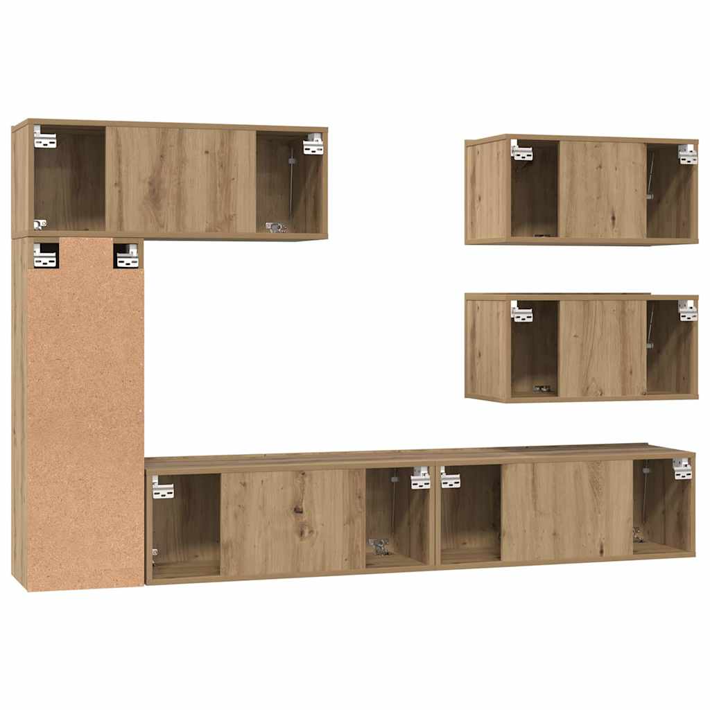 vidaXL TV Cabinet Set 6 pcs Artisan Oak Engineered Wood