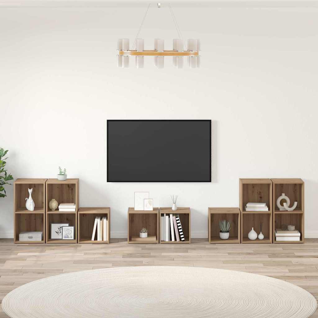 vidaXL TV Cabinet Set 8 pcs Artisan Oak Engineered Wood