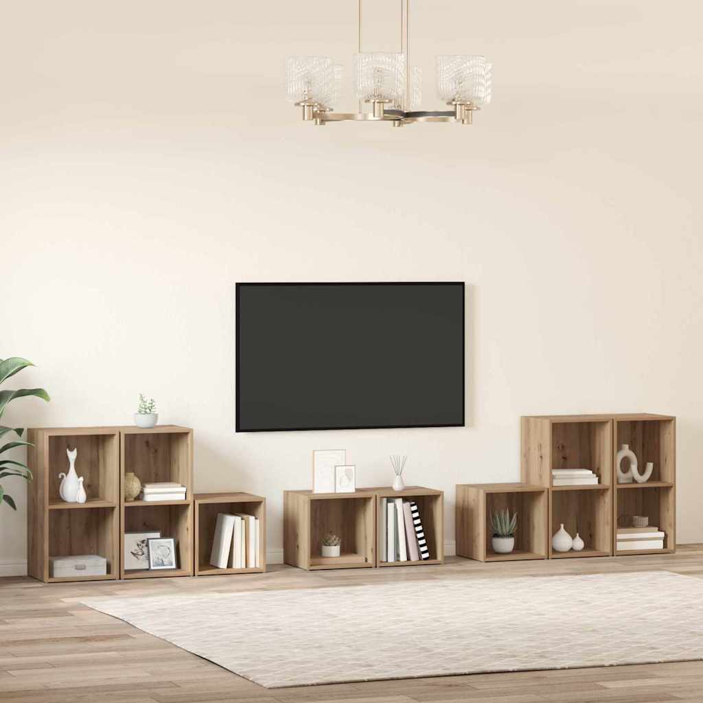 vidaXL TV Cabinet Set 8 pcs Artisan Oak Engineered Wood