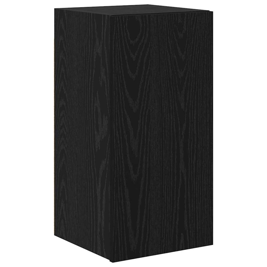 vidaXL TV Units Wall-mounted 4 pcs Black Oak Engineered wood