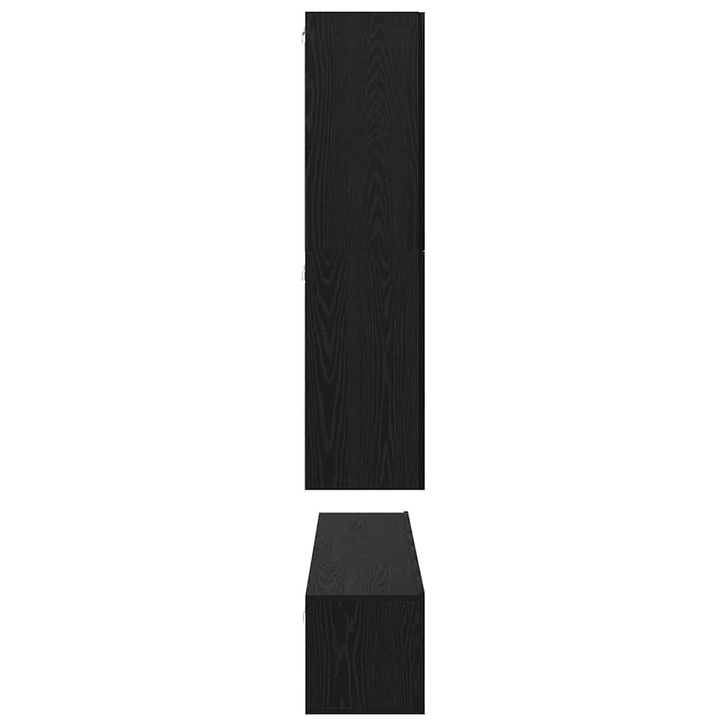 vidaXL TV Cabinet Set Wall-mounted 8 pcs Black Oak Engineered Wood