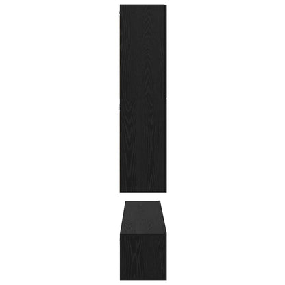 vidaXL TV Cabinet Set Wall-mounted 8 pcs Black Oak Engineered Wood