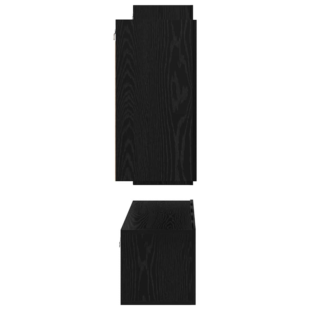 vidaXL TV Cabinet Set Wall-mounted 4 pcs Black Oak Engineered Wood