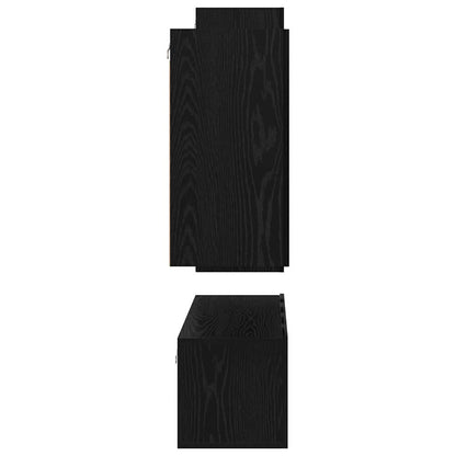 vidaXL TV Cabinet Set Wall-mounted 4 pcs Black Oak Engineered Wood