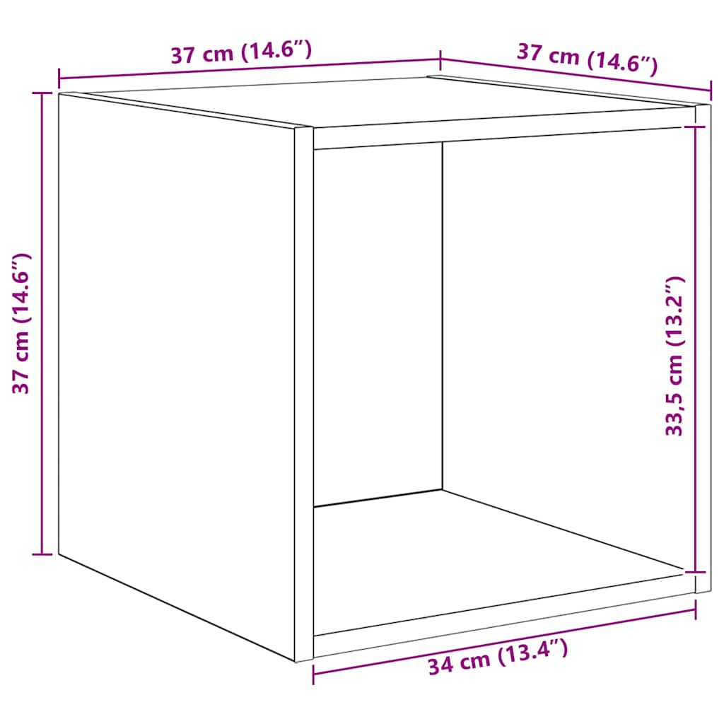 vidaXL TV Cabinet Set Wall-mounted 4 pcs Black Oak Engineered Wood