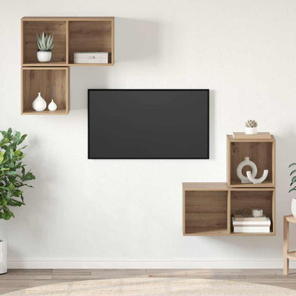 vidaXL TV Cabinet Set 4 pcs Artisan Oak Engineered Wood