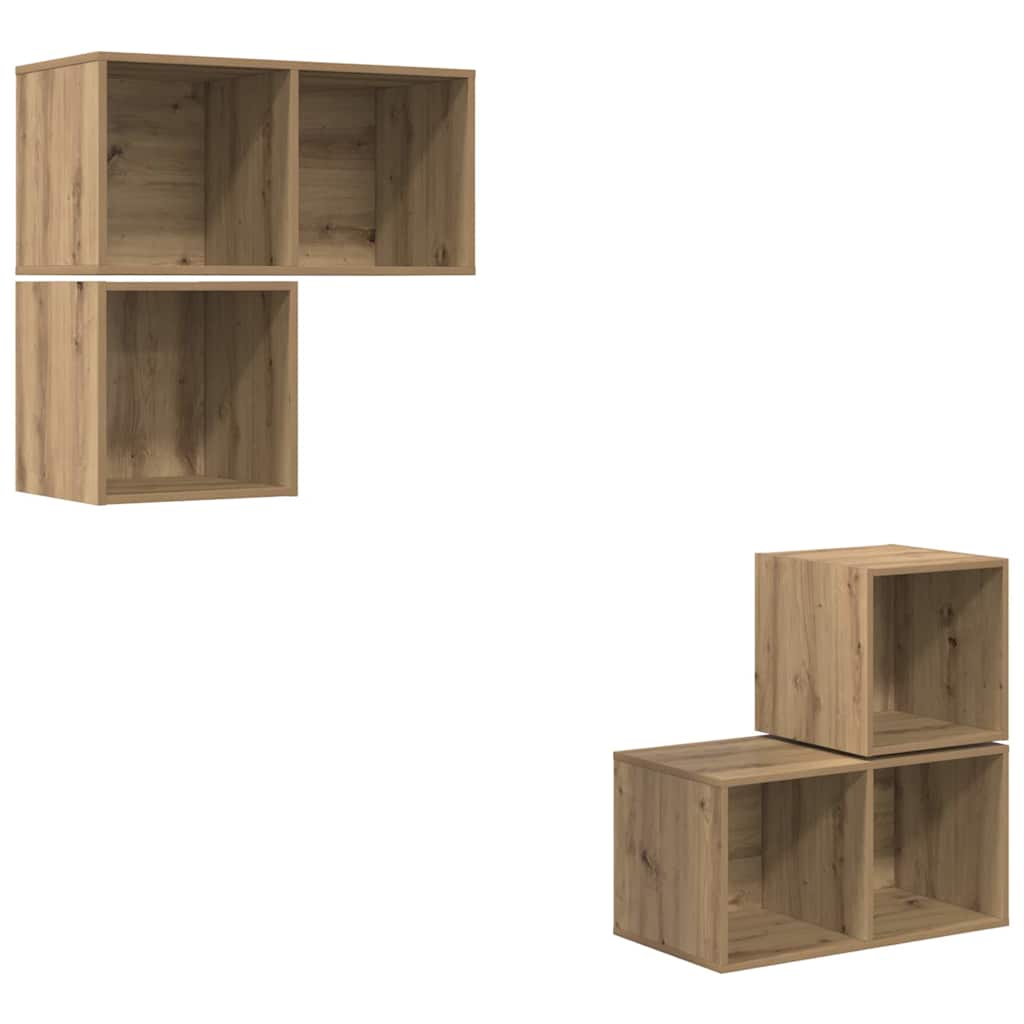 vidaXL TV Cabinet Set 4 pcs Artisan Oak Engineered Wood