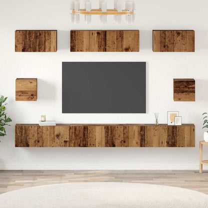 vidaXL TV Cabinet Set Wall-mounted 8 pcs Old Wood Engineered Wood