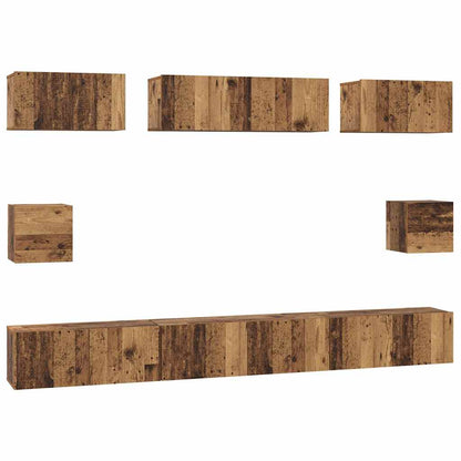 vidaXL TV Cabinet Set Wall-mounted 8 pcs Old Wood Engineered Wood