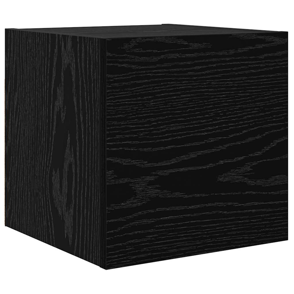 vidaXL TV Cabinet Set Wall-mounted 8 pcs Black Oak Engineered Wood