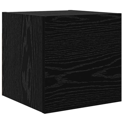 vidaXL TV Cabinet Set Wall-mounted 8 pcs Black Oak Engineered Wood