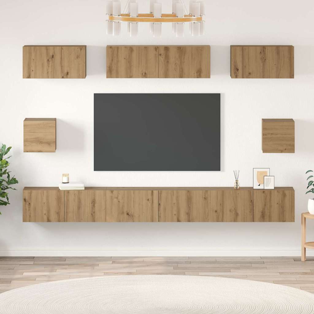 vidaXL TV Cabinet Set 8 pcs Artisan Oak Engineered Wood
