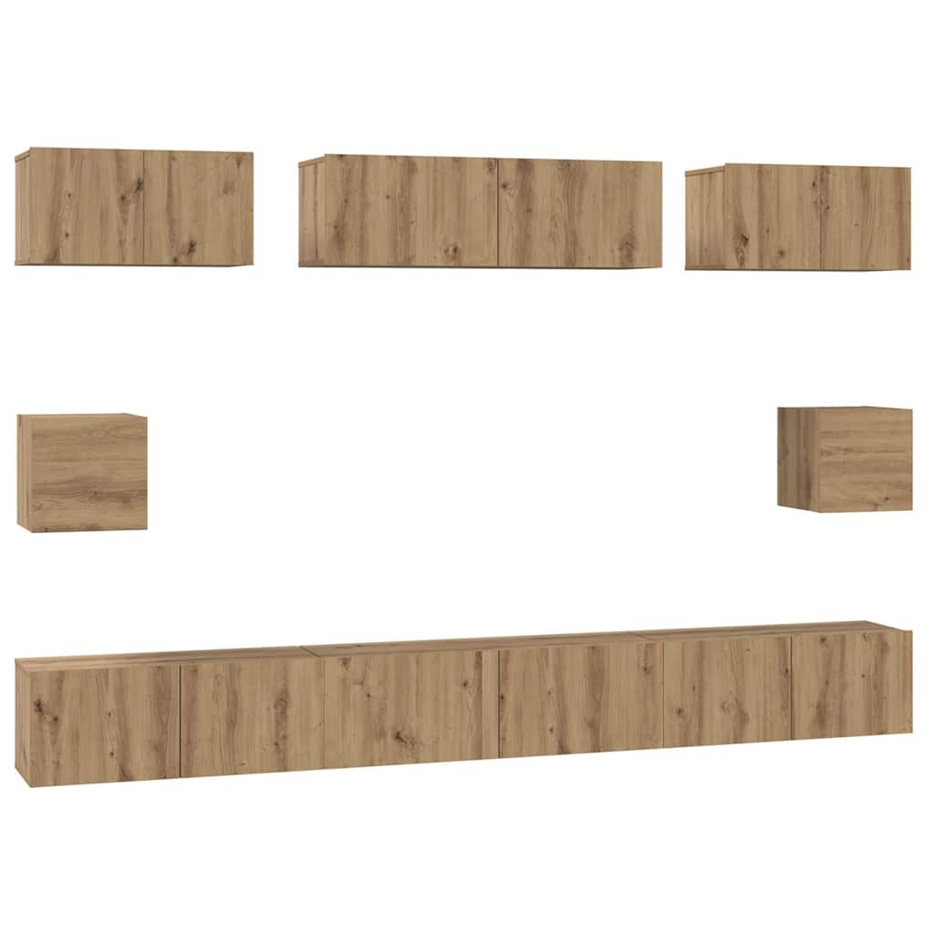 vidaXL TV Cabinet Set 8 pcs Artisan Oak Engineered Wood