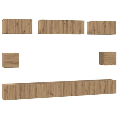 vidaXL TV Cabinet Set 8 pcs Artisan Oak Engineered Wood