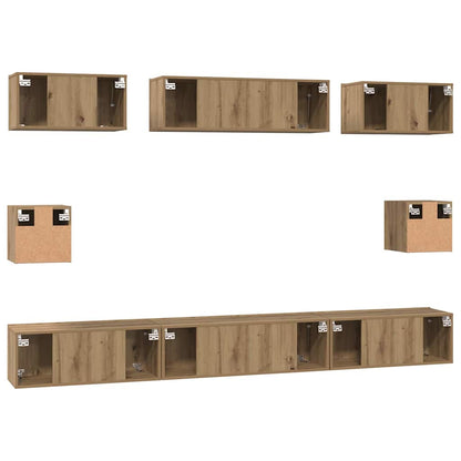 vidaXL TV Cabinet Set 8 pcs Artisan Oak Engineered Wood