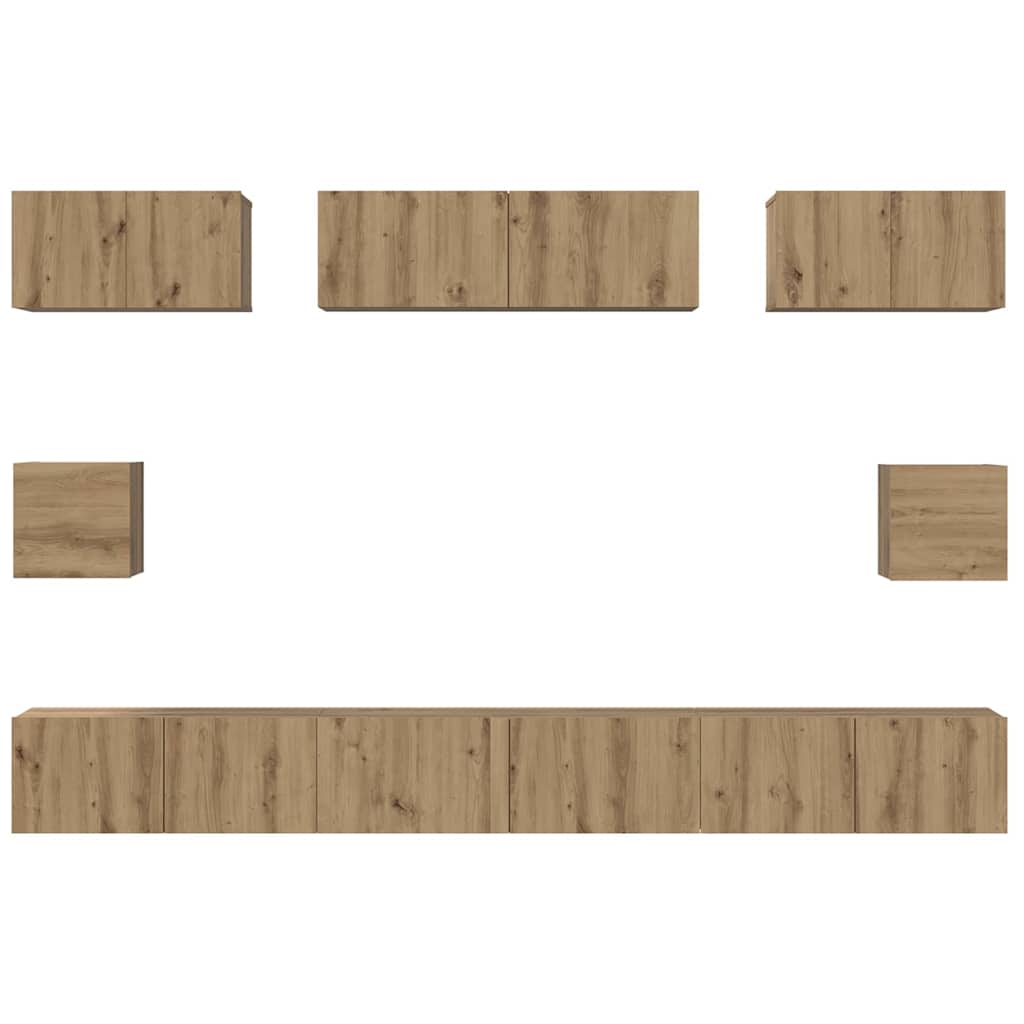 vidaXL TV Cabinet Set 8 pcs Artisan Oak Engineered Wood