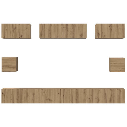 vidaXL TV Cabinet Set 8 pcs Artisan Oak Engineered Wood