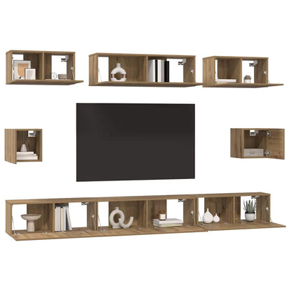 vidaXL TV Cabinet Set 8 pcs Artisan Oak Engineered Wood