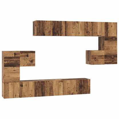 vidaXL TV Cabinet Set Wall-mounted 10 pcs Old Wood Engineered Wood