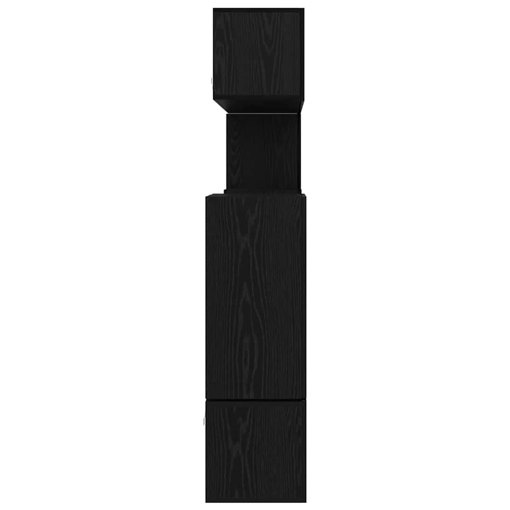 vidaXL TV Cabinet Set Wall-mounted 10 pcs Black Oak Engineered Wood
