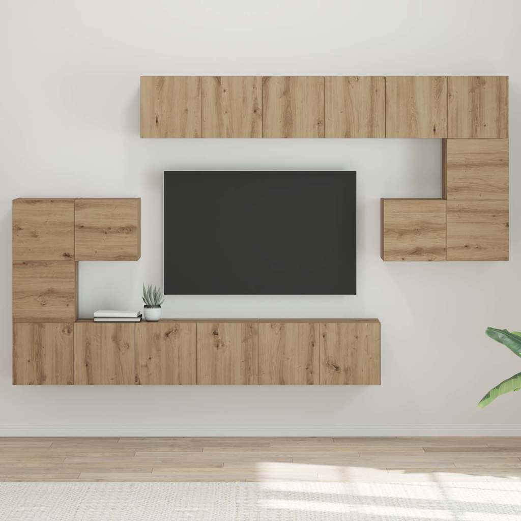 vidaXL TV Cabinet Set 10 pcs Artisan Oak Engineered Wood