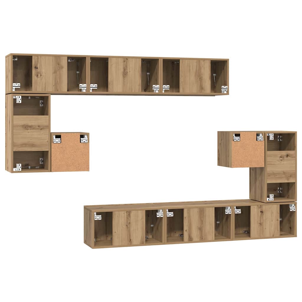 vidaXL TV Cabinet Set 10 pcs Artisan Oak Engineered Wood