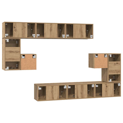 vidaXL TV Cabinet Set 10 pcs Artisan Oak Engineered Wood
