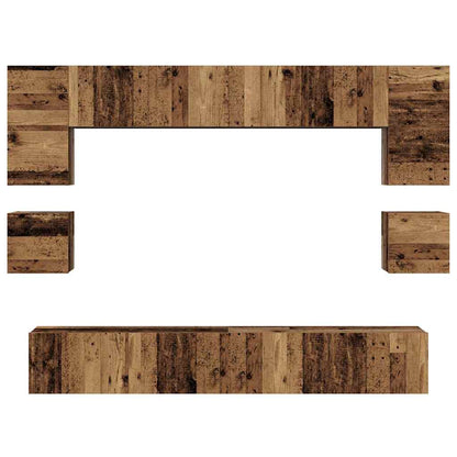 vidaXL TV Cabinet Set Wall-mounted 8 pcs Old Wood Engineered Wood