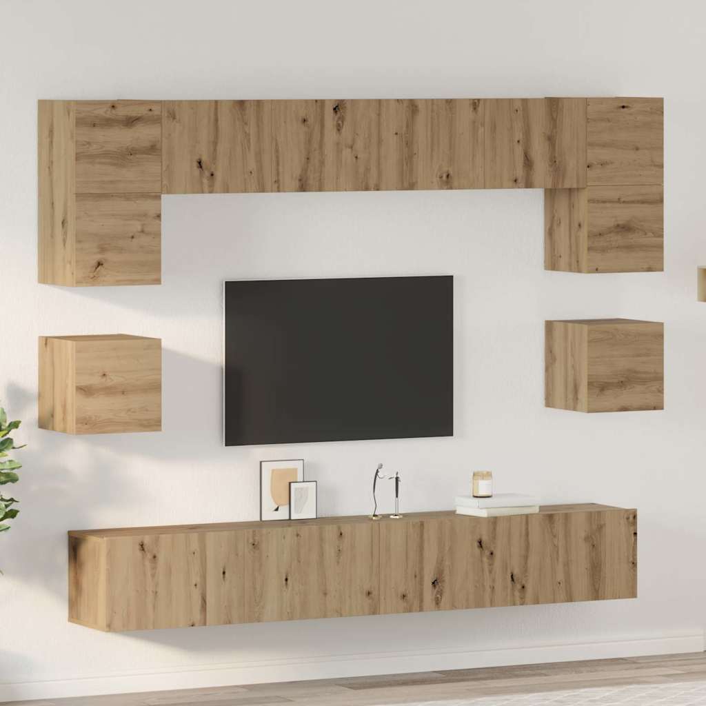 vidaXL TV Cabinet Set 8 pcs Artisan Oak Engineered Wood