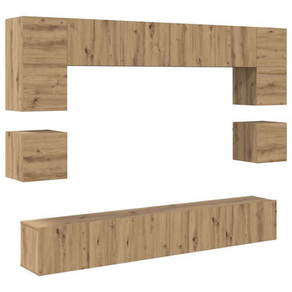 vidaXL TV Cabinet Set 8 pcs Artisan Oak Engineered Wood