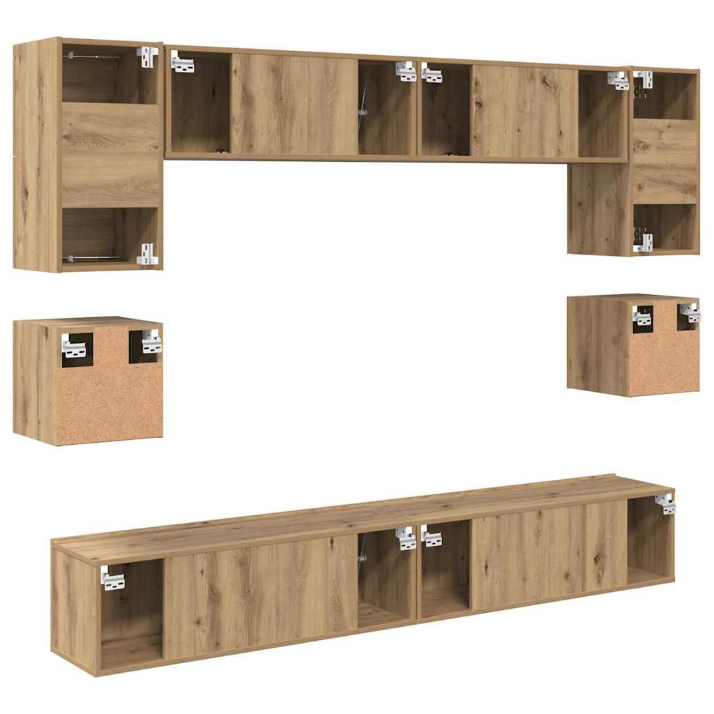 vidaXL TV Cabinet Set 8 pcs Artisan Oak Engineered Wood