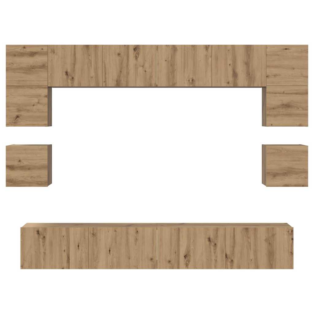 vidaXL TV Cabinet Set 8 pcs Artisan Oak Engineered Wood