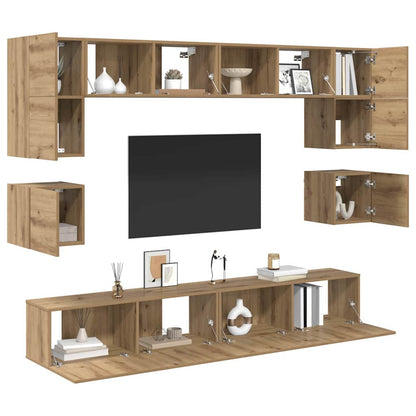 vidaXL TV Cabinet Set 8 pcs Artisan Oak Engineered Wood