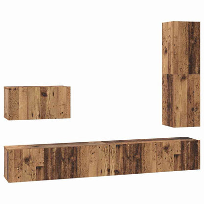 vidaXL TV Cabinet Set with Drawer 4 pcs Old Wood Engineered Wood